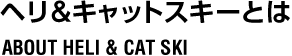 ヘリ&キャットスキーとは ABOUT HELI & CAT SKI